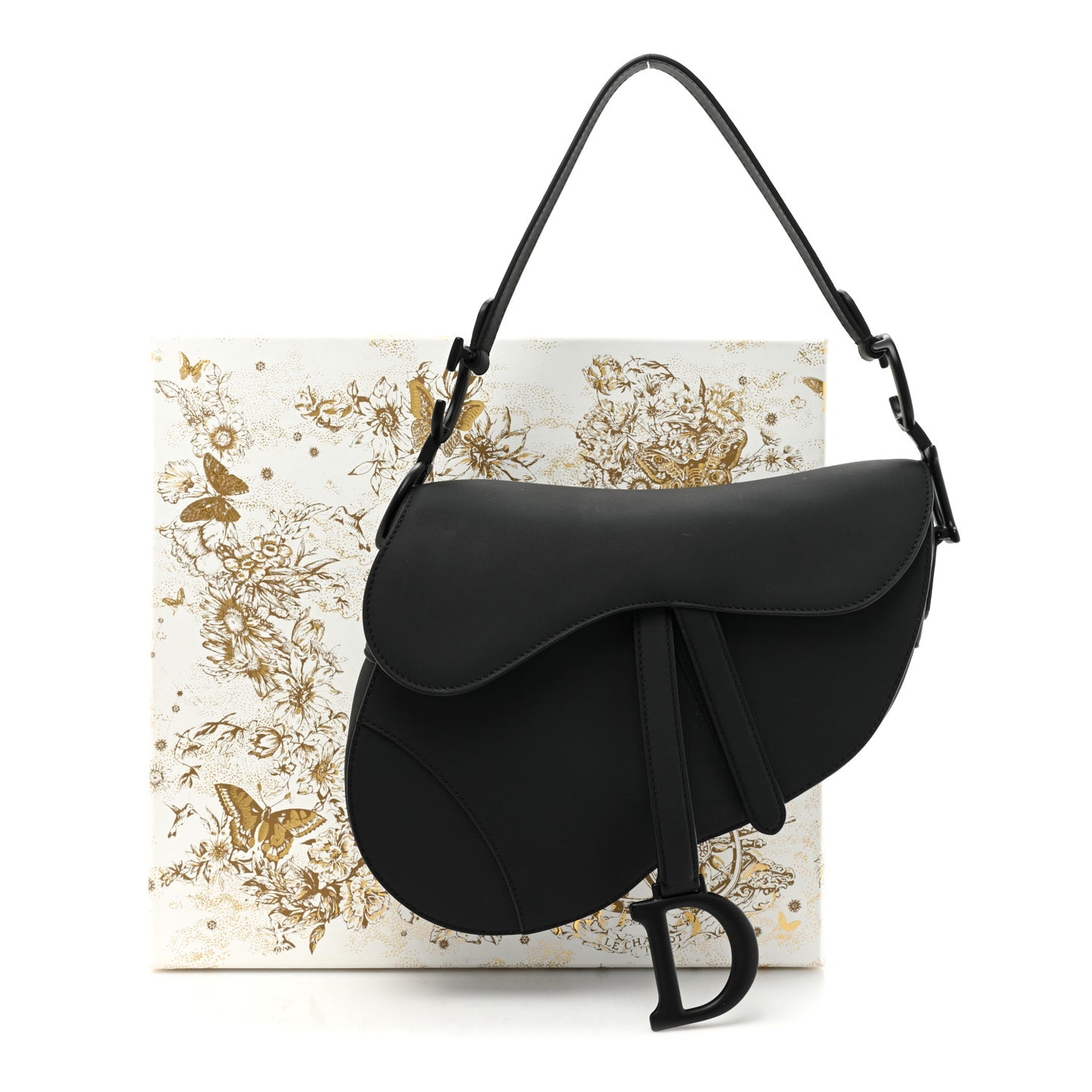 Ultra Matte Calfskin Saddle Bag Black