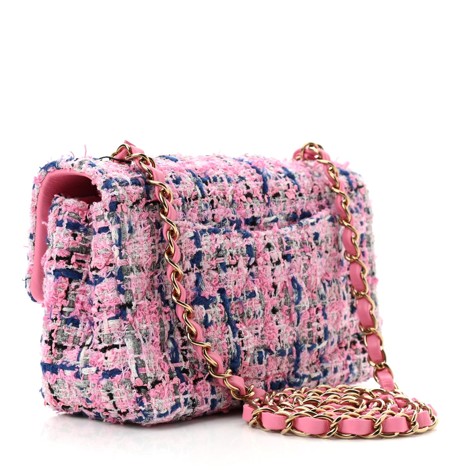 Chanel Tweed Quilted Mini Rectangular Flap Pink Multicolor 3 of 11