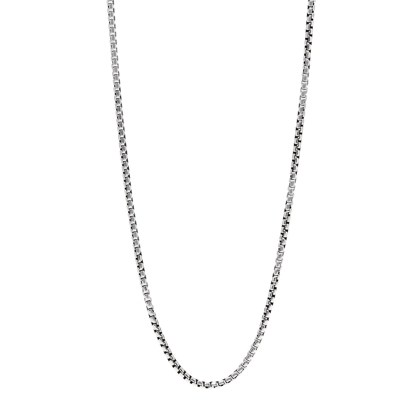 Sterling Silver 2mm Naga Box Chain Necklace 36"