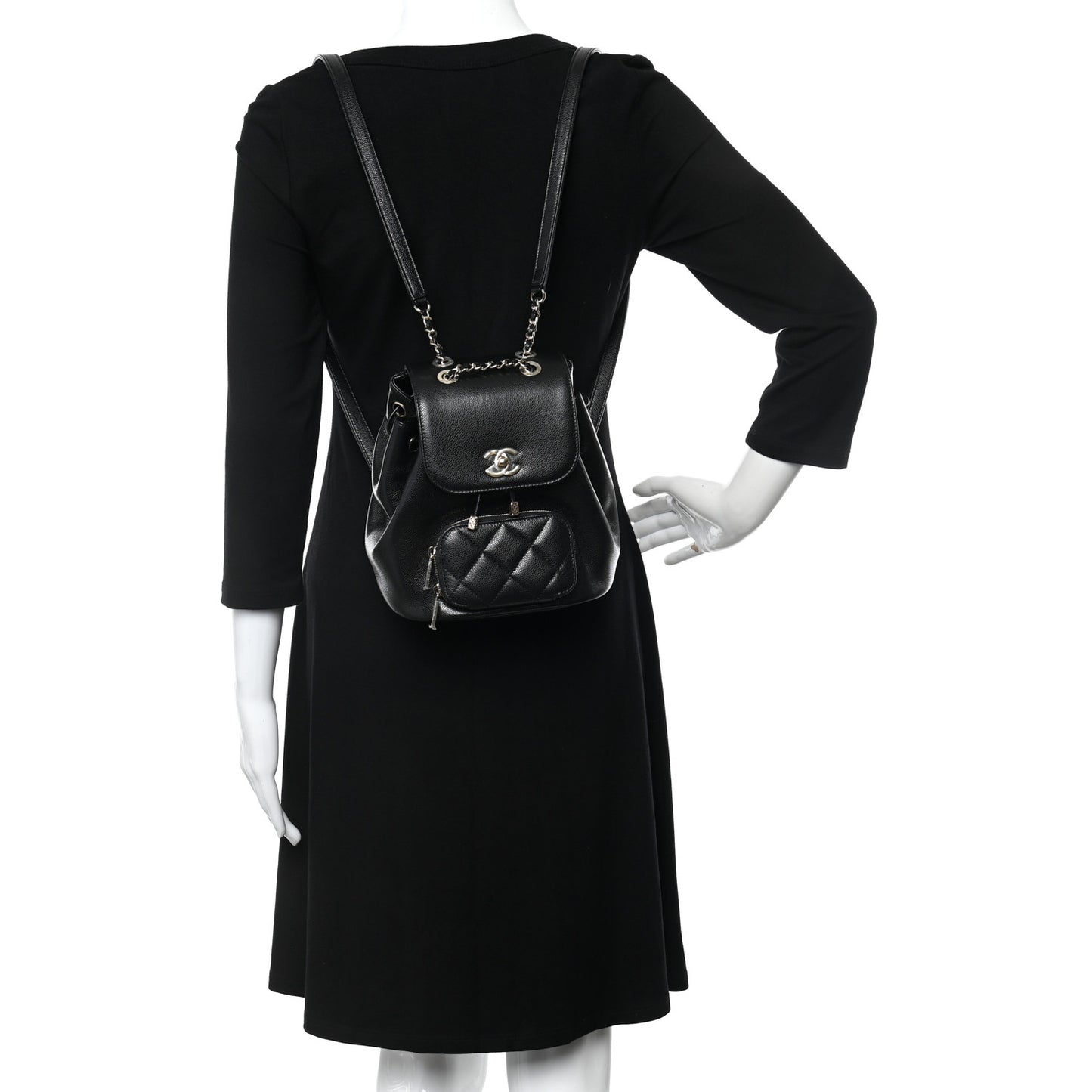 Caviar Quilted Mini Business Affinity Backpack Black
