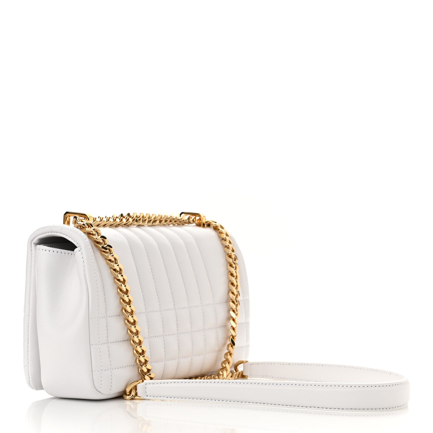 Lambskin Quilted Small Lola Bag Optic White