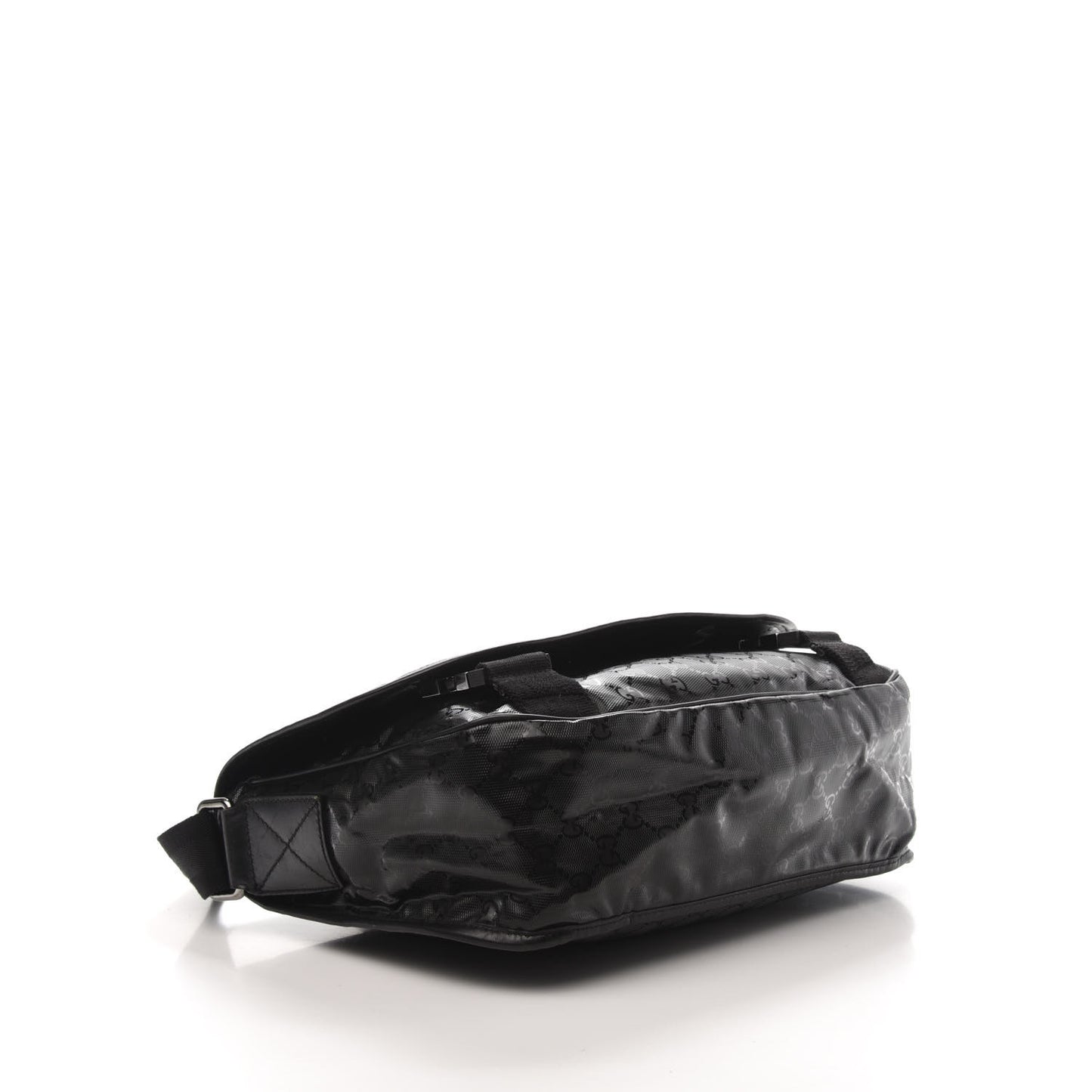 Imprime Monogram Medium Double Buckle Flap Messenger Bag Black