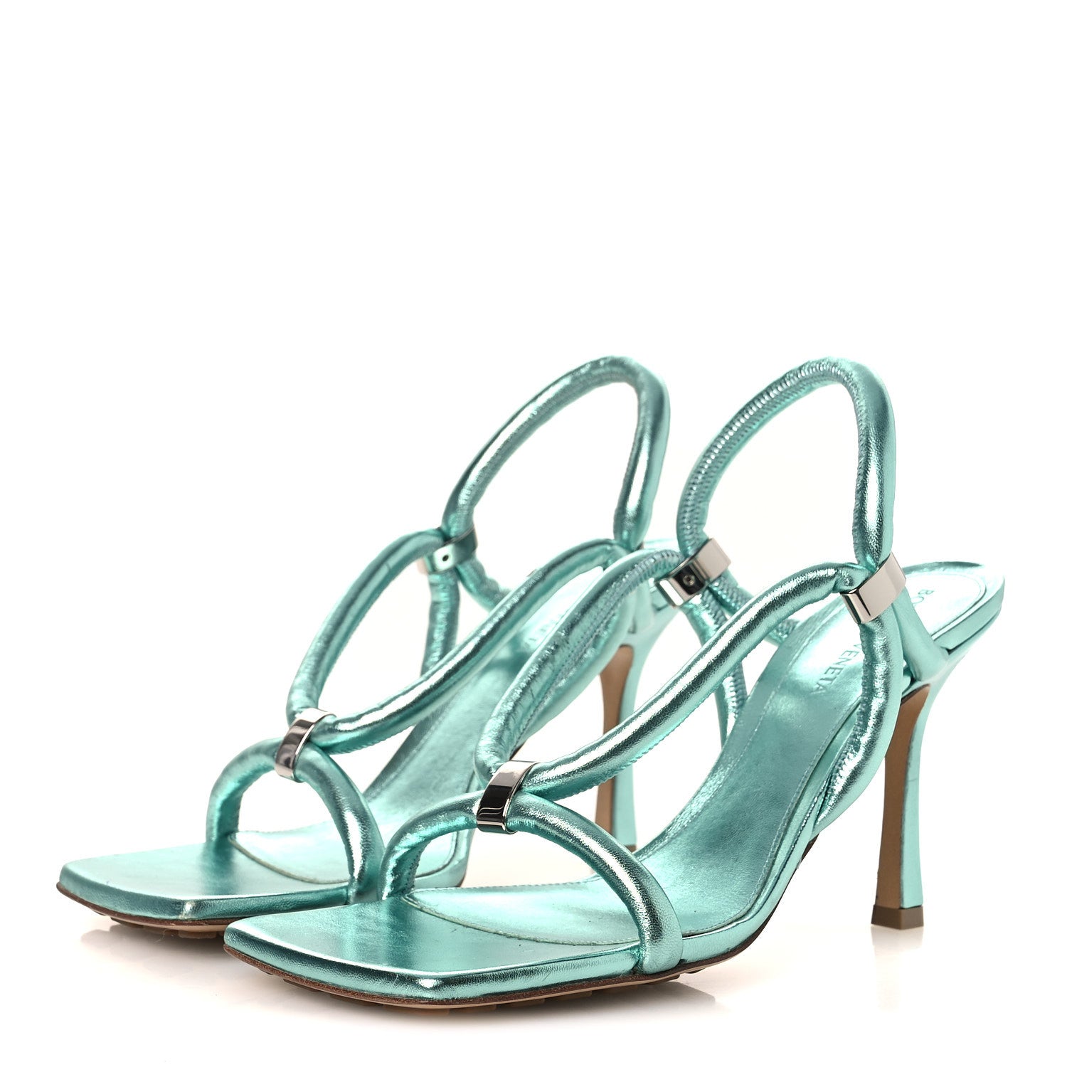 Bottega Veneta Multi Strap 95mm Sandals Icy 38.5 Moon 4 of 13