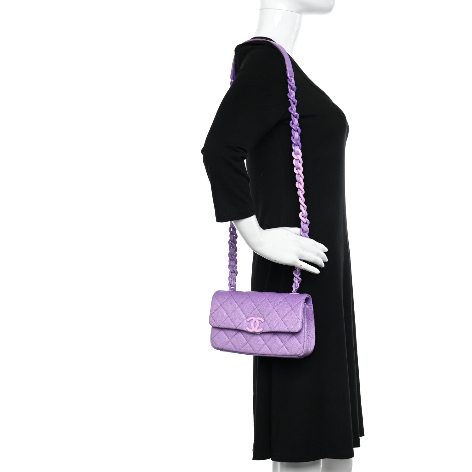 Chanel Shaded Caviar Quilted My Everything Small Flap Purple Light Purple 2 of 11