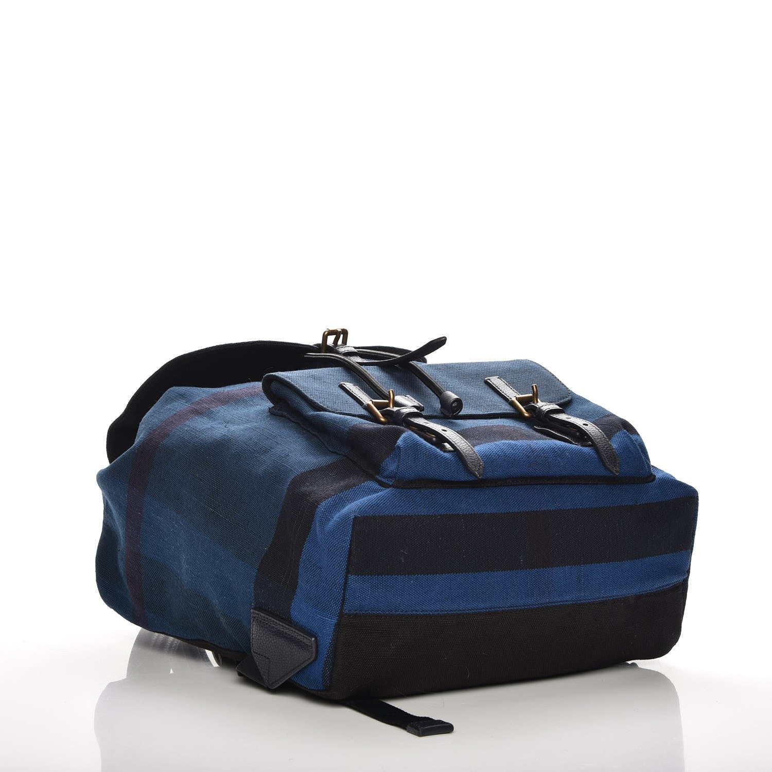 Burberry Overdyed Canvas Mega Check Small Brookdale Backpack Ultramarine Blue 4 of 8
