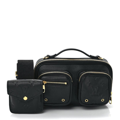 Louis Vuitton Calfskin Monogram Embossed Utility Crossbody Black 1 of 8