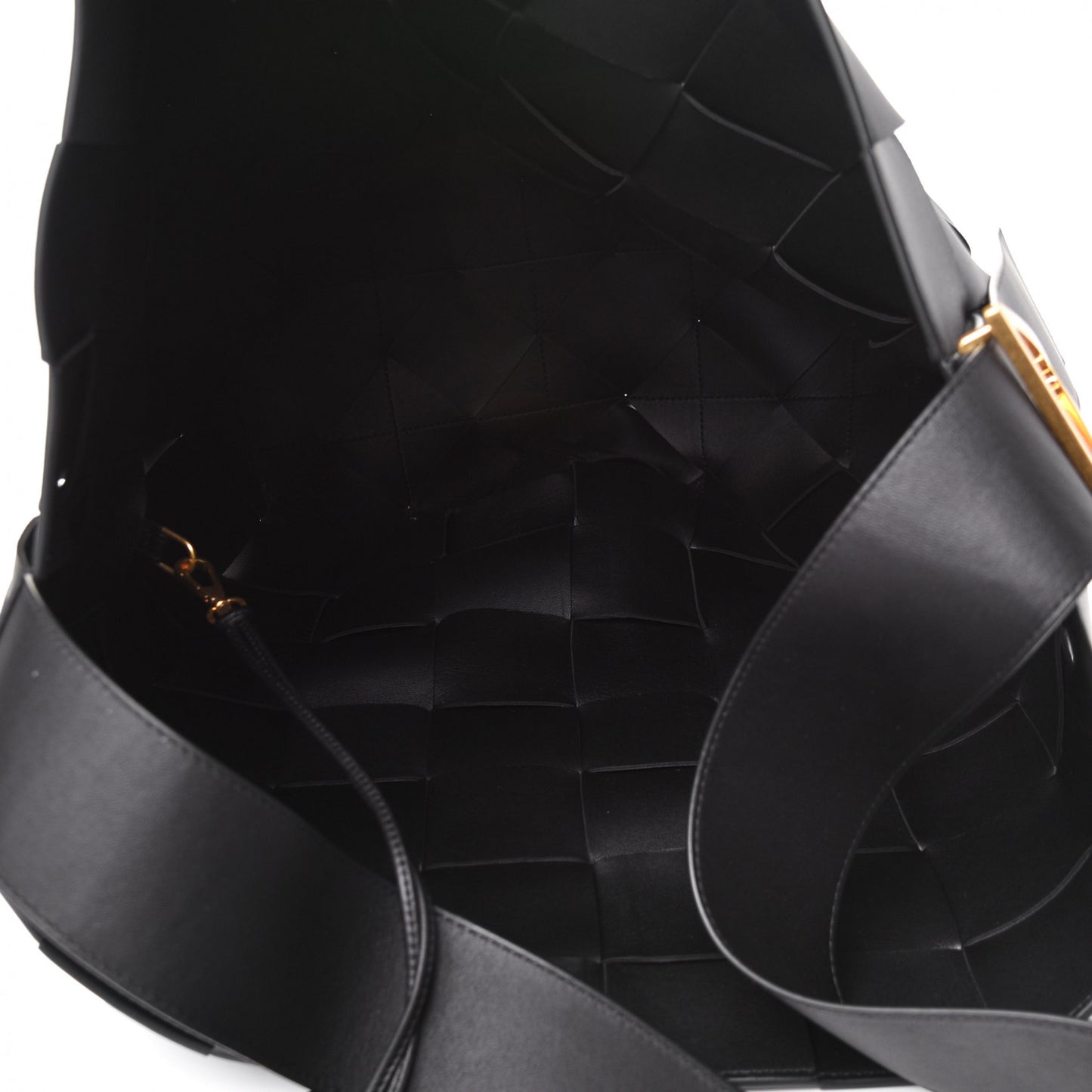 Nappa Maxi Intreccio Large Shoulder Bag Black
