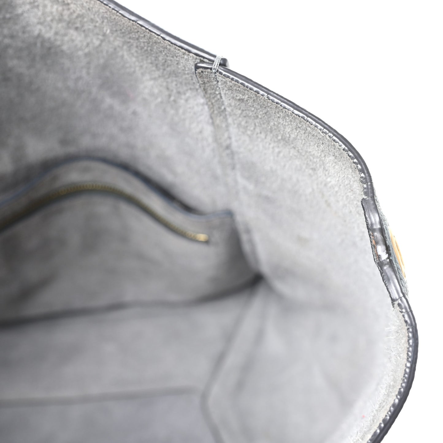 Soft Grained Calfskin Sangle Bucket Bag Storm