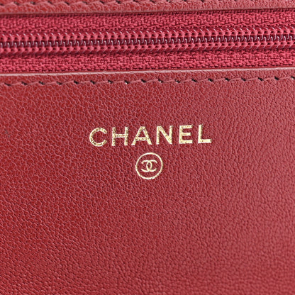 Chanel Lambskin Quilted Infinity Wallet On Chain WOC Burgundy 6 of 16