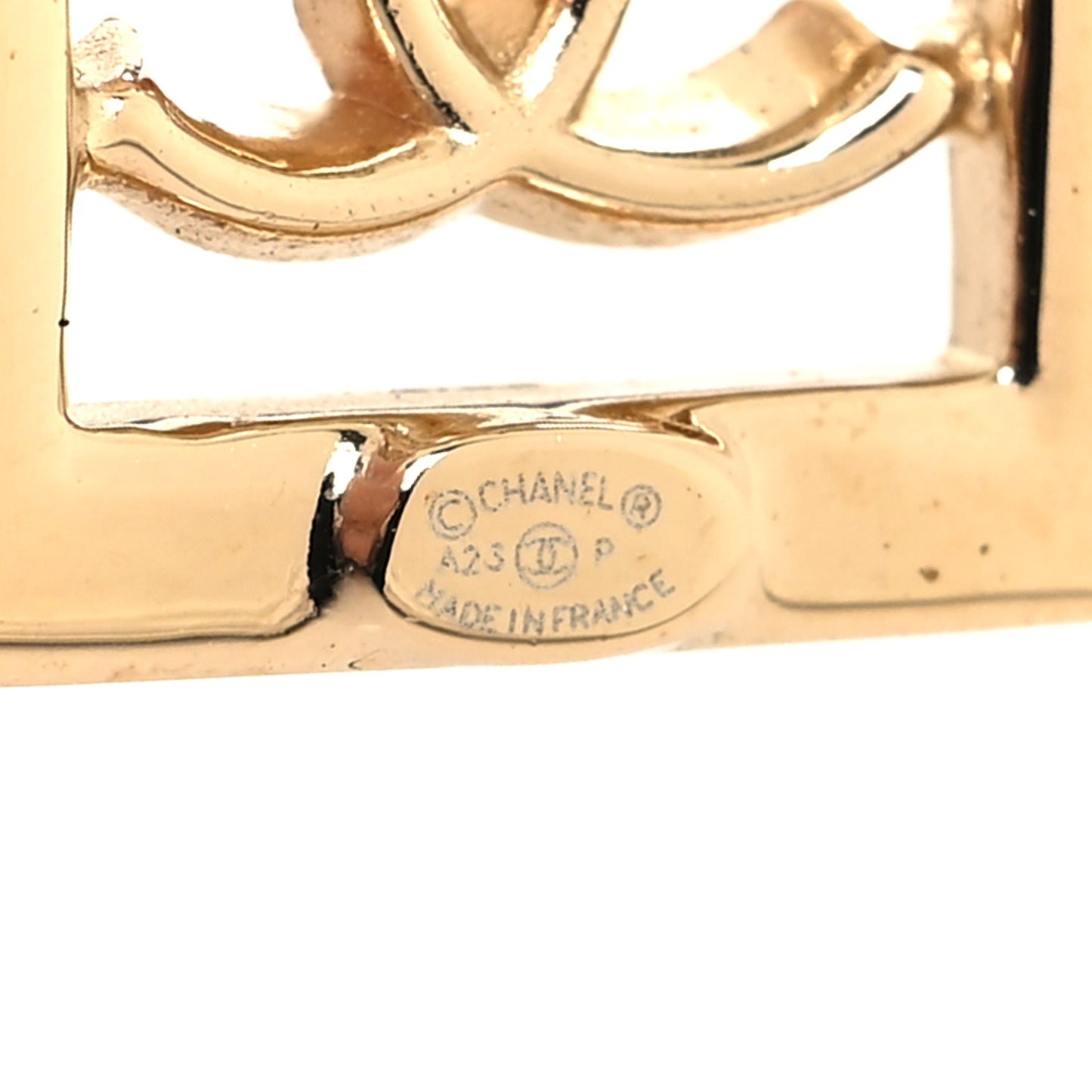 Metal Crystal Square CC Dangle Earrings Gold