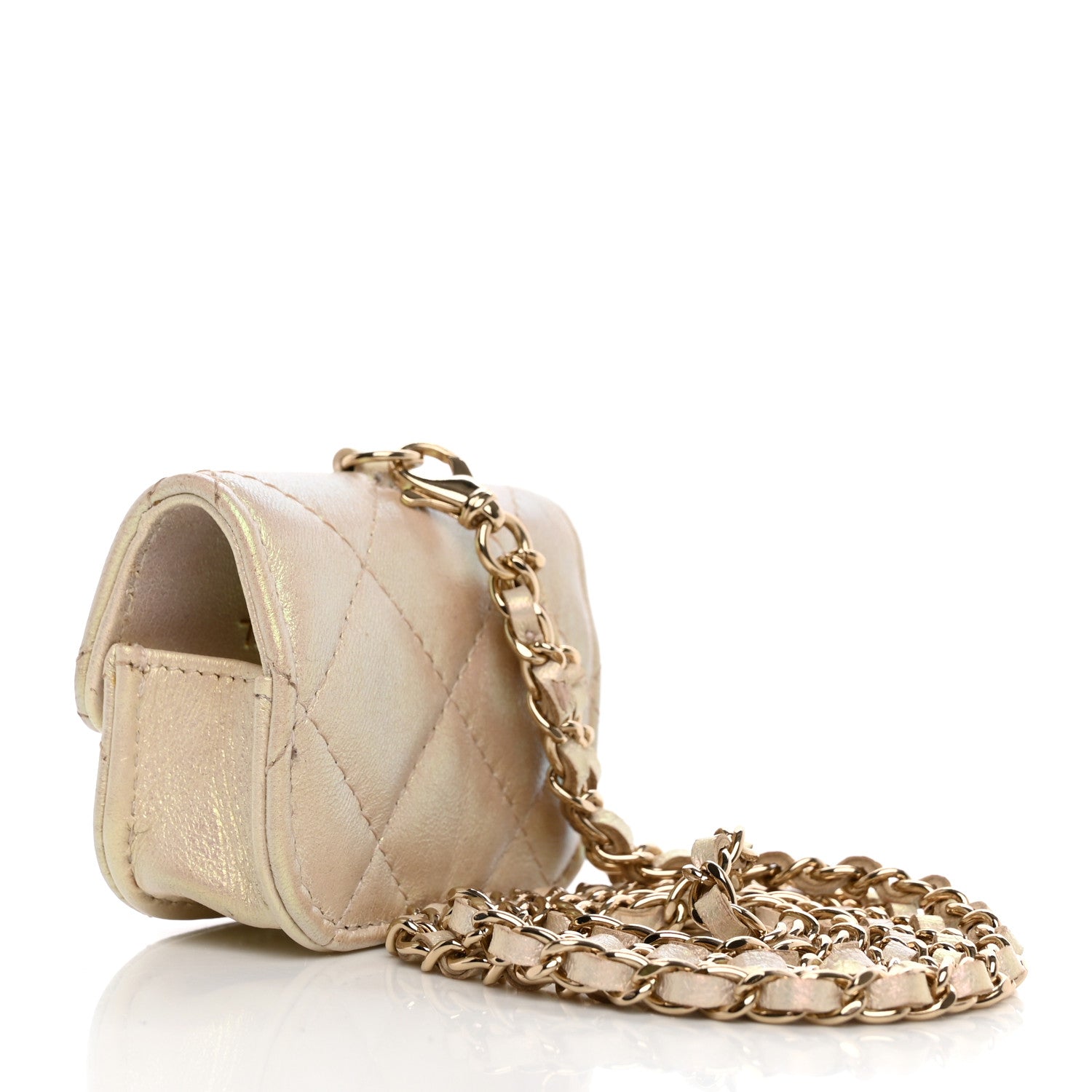 Chanel Iridescent Lambskin Quilted Airpods Pro Case Ivory 3 of 8