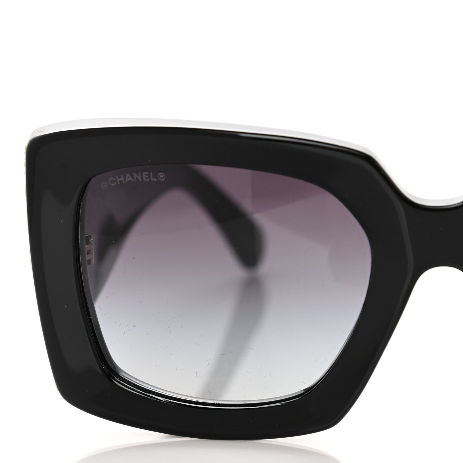 Chanel Acetate Rectangle Sunglasses 5435 Black 7 of 8