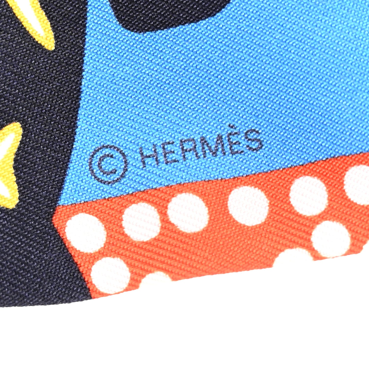 Hermes Silk Fantaisie D'Etriers Twilly Qu Bleu Azur Vermillo 4 of 6