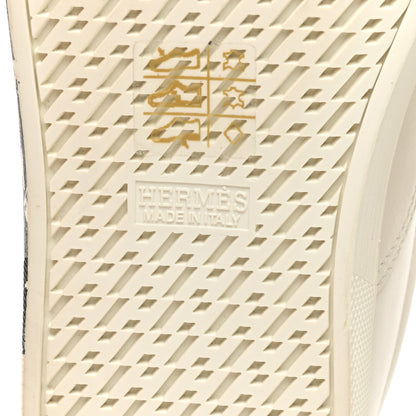 Hermes Swift Peinture Fraiche Womens Quicker Sneakers 37 White Black 6 of 7