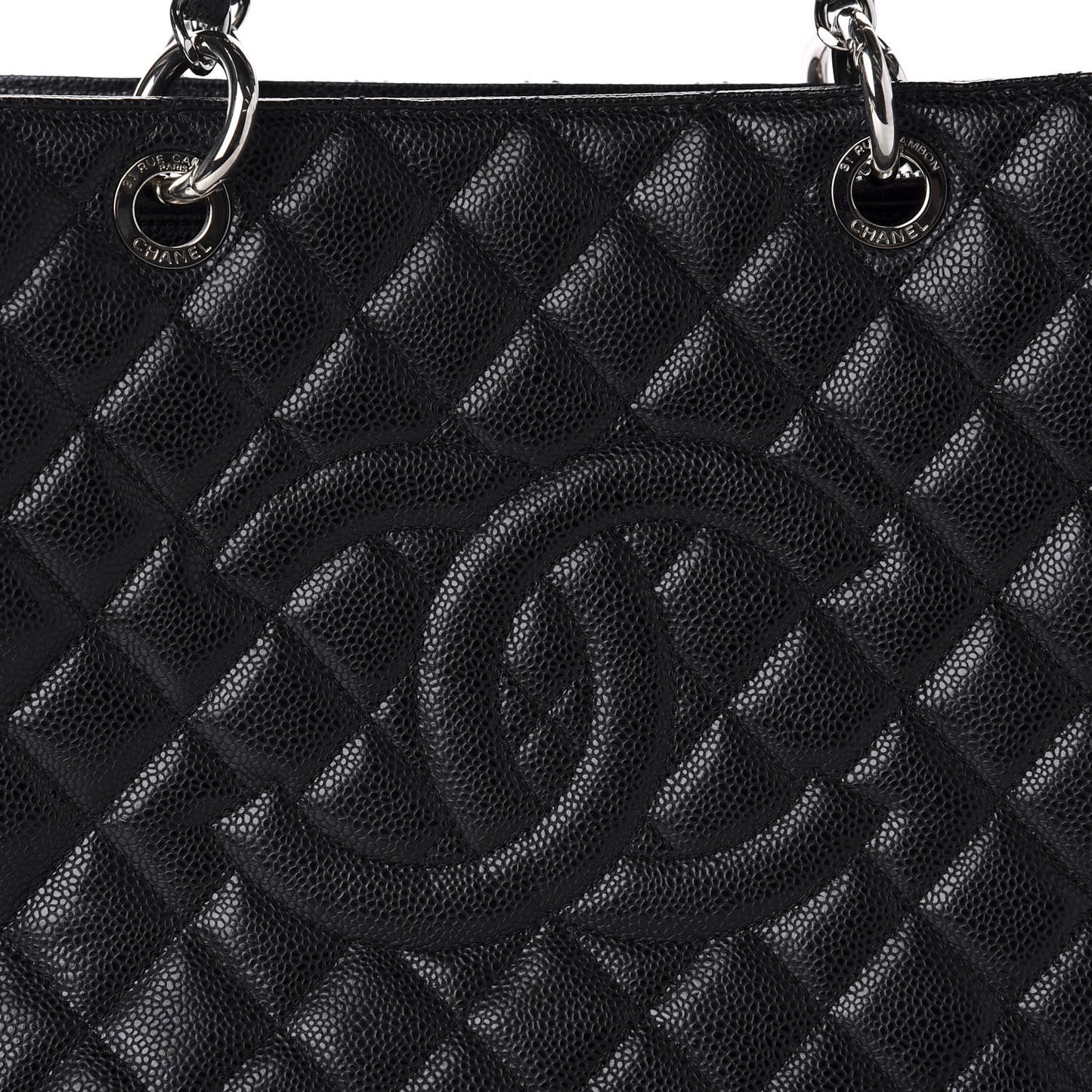 Caviar Quilted Grand Shopping Tote GST Black