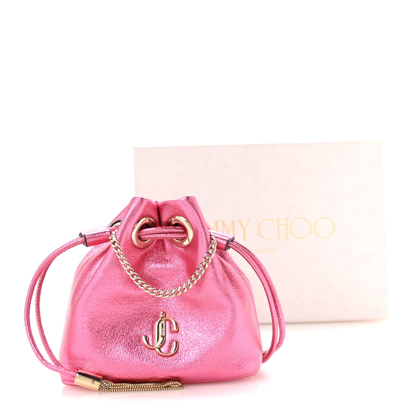 Metallic Nappa Mini Marcheline Shoulder Bag Peony