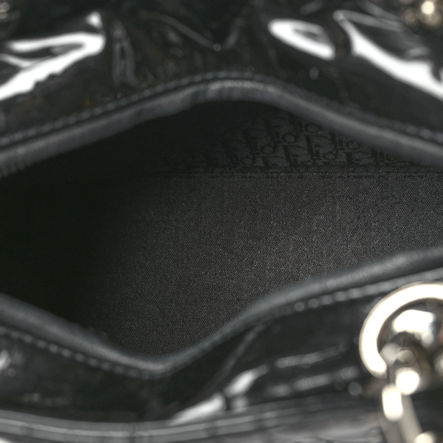 Christian Dior Patent Cannage Medium Lady Dior Black 5 of 11