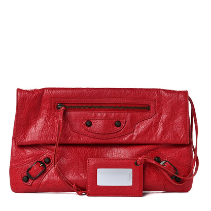 Balenciaga Agneau Classic Hardware Envelope Clutch Rouge Cardinal 1 of 8