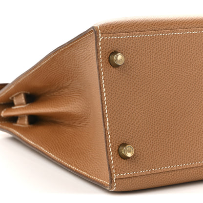 Hermes Courchevel Kelly Sellier 28 Gold 9 of 10