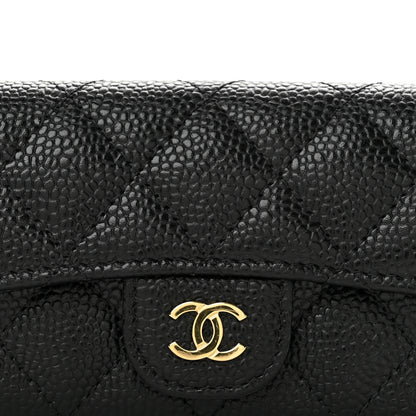 Chanel Caviar Quilted Flap Card Holder Wallet Black 8 of 9