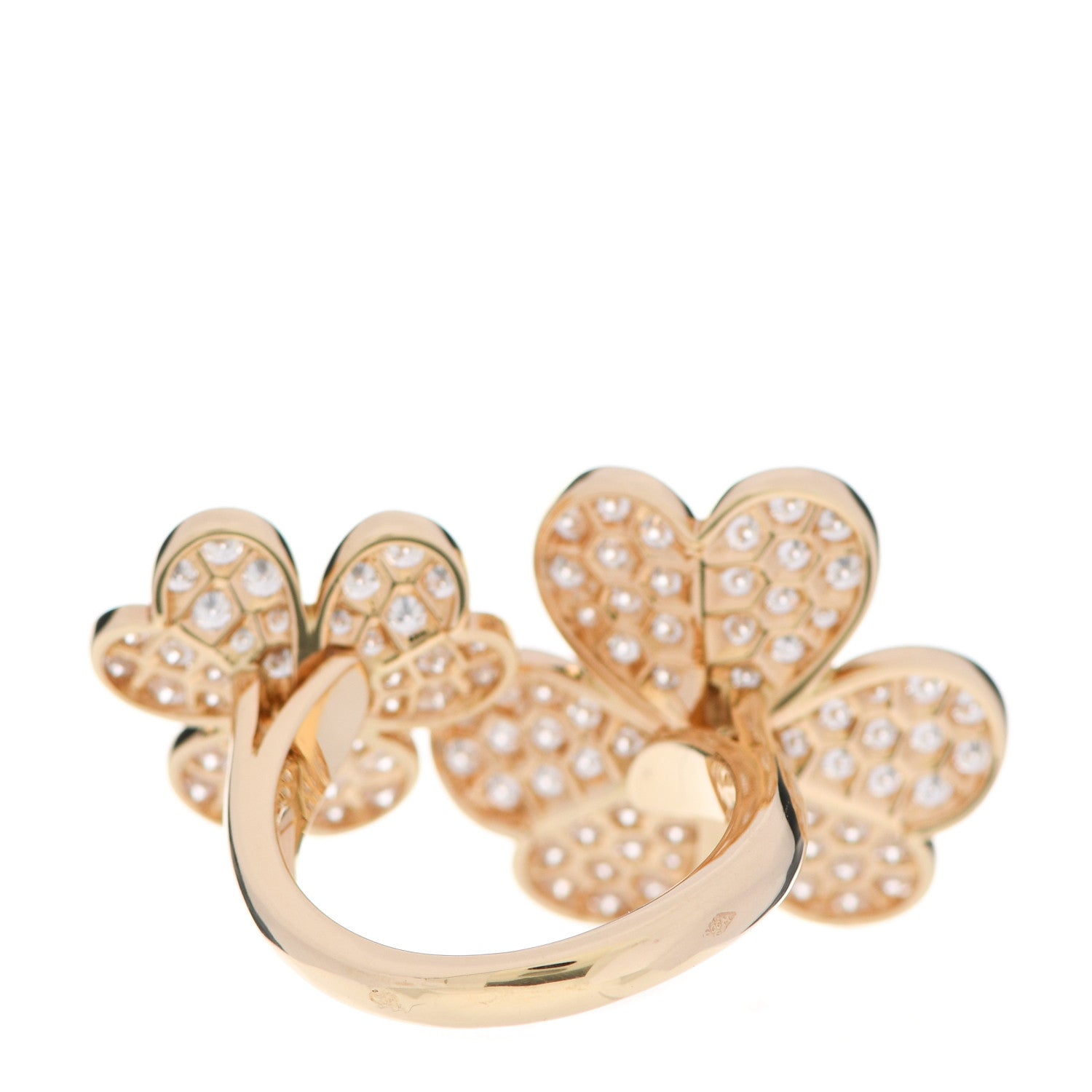 Van Cleef & Arpels 18K Yellow Gold Diamond Frivole Between The Finger Pave Ring 50 5.25 4 of 6
