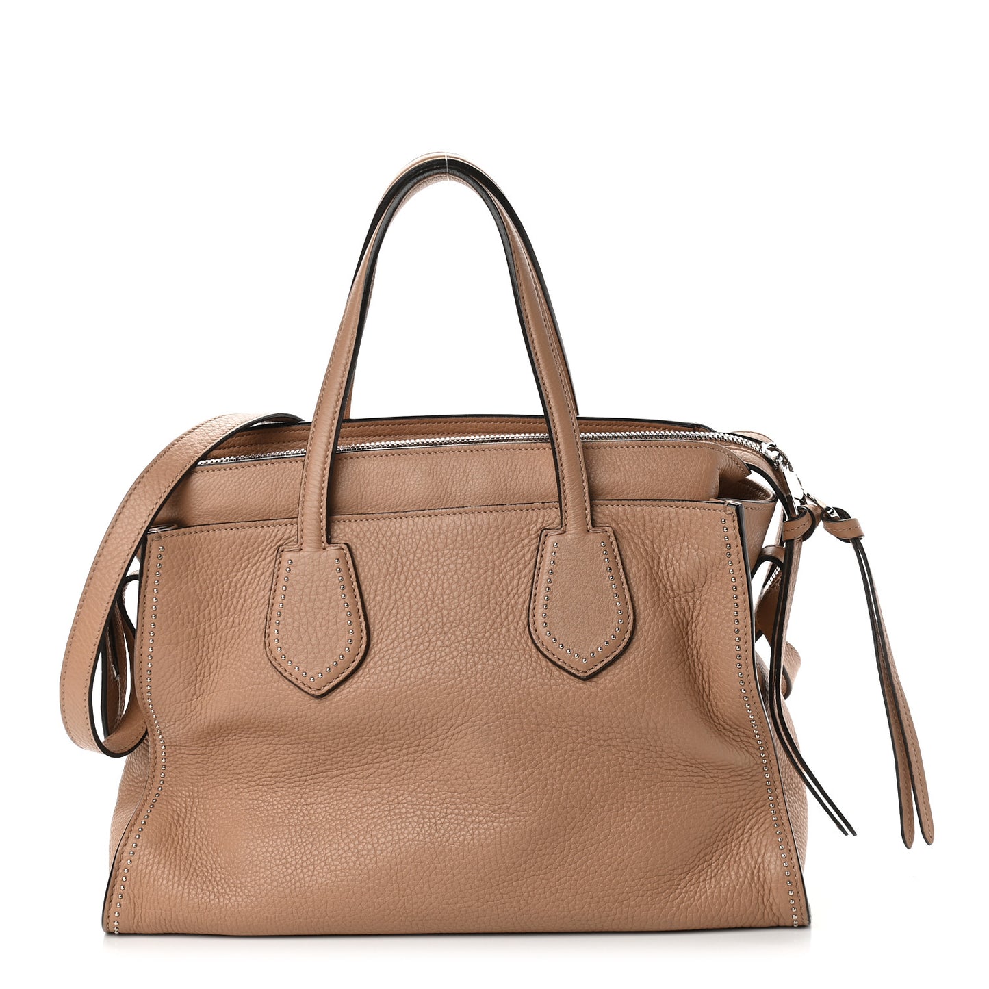 Cellarius Calfskin Ramble Studded Layered Tote Camelia