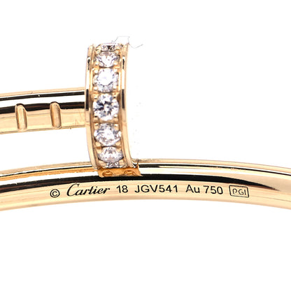 Cartier 18K Yellow Gold Diamond Small Juste Un Clou Bracelet 18 5 of 5