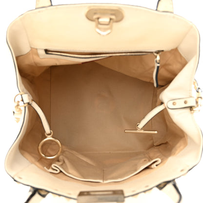 Valentino Garavani Vitello Rockstud All Over New Dome Bucket Tote Ivory 5 of 18