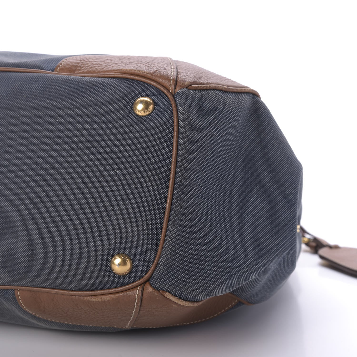 Prada Jacquard Vitello Daino Logo Shoulder Bag Denim 7 of 9