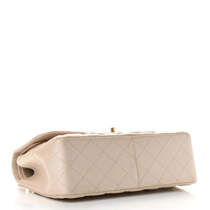 Chanel Pearly Caviar Quilted Jumbo Double Flap Light Beige 4 of 15