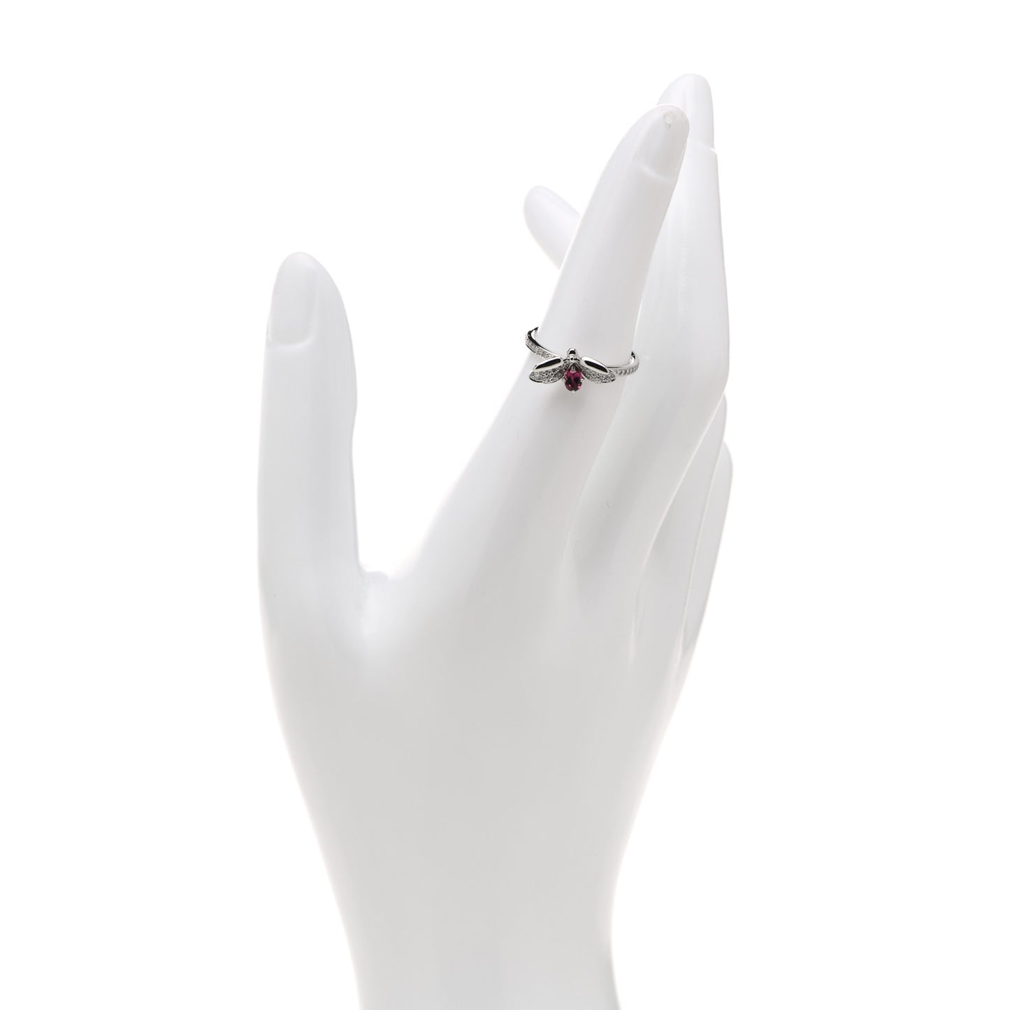 Platinum Diamond Rubellite Paper Flowers Firefly Ring 52 6