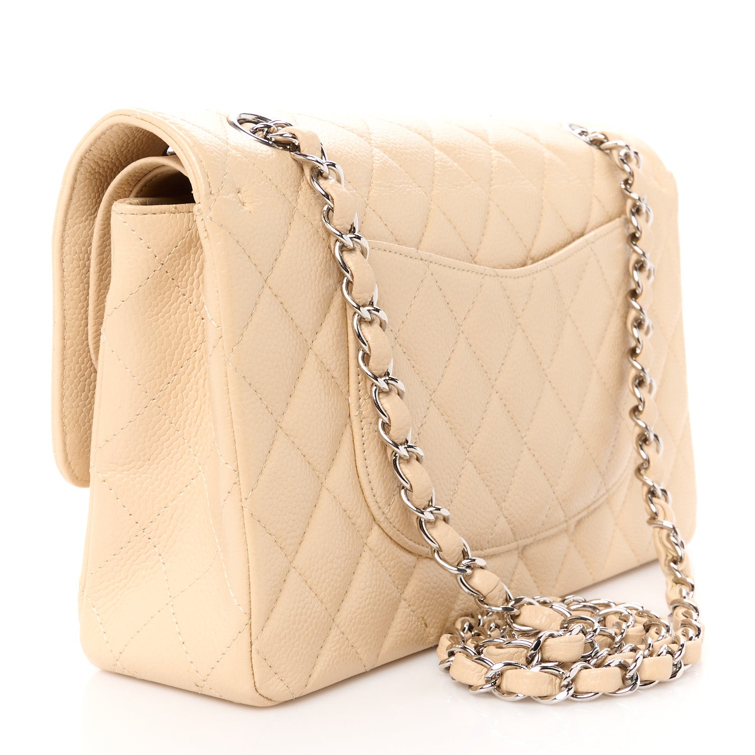 Chanel Caviar Quilted Medium Double Flap Beige 3 of 12