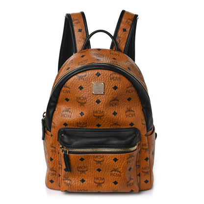MCM Visetos Small Stark Backpack Cognac Black 1 of 9