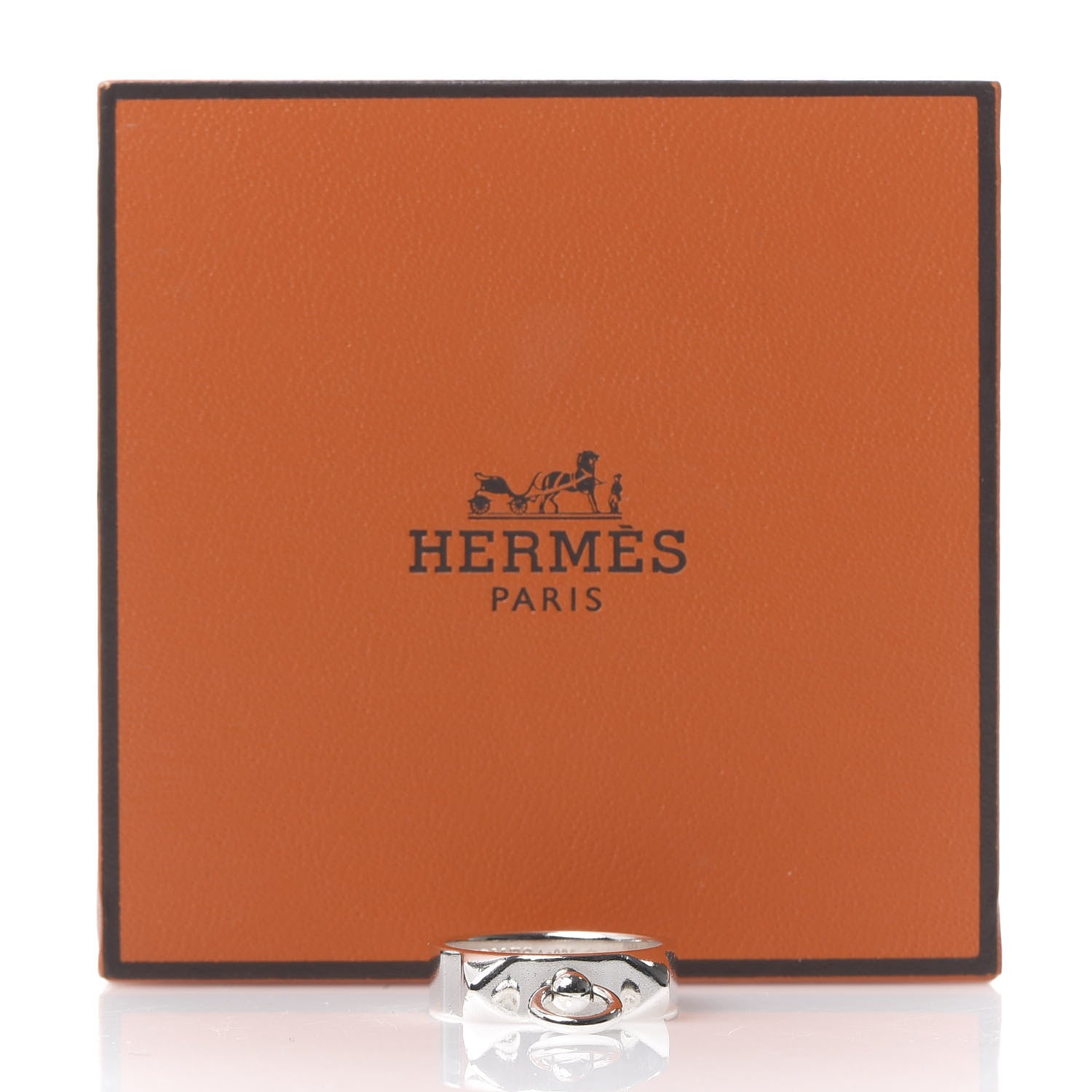 Hermes Sterling Silver PM Collier De Chien Ring 48 4.5 5 of 5