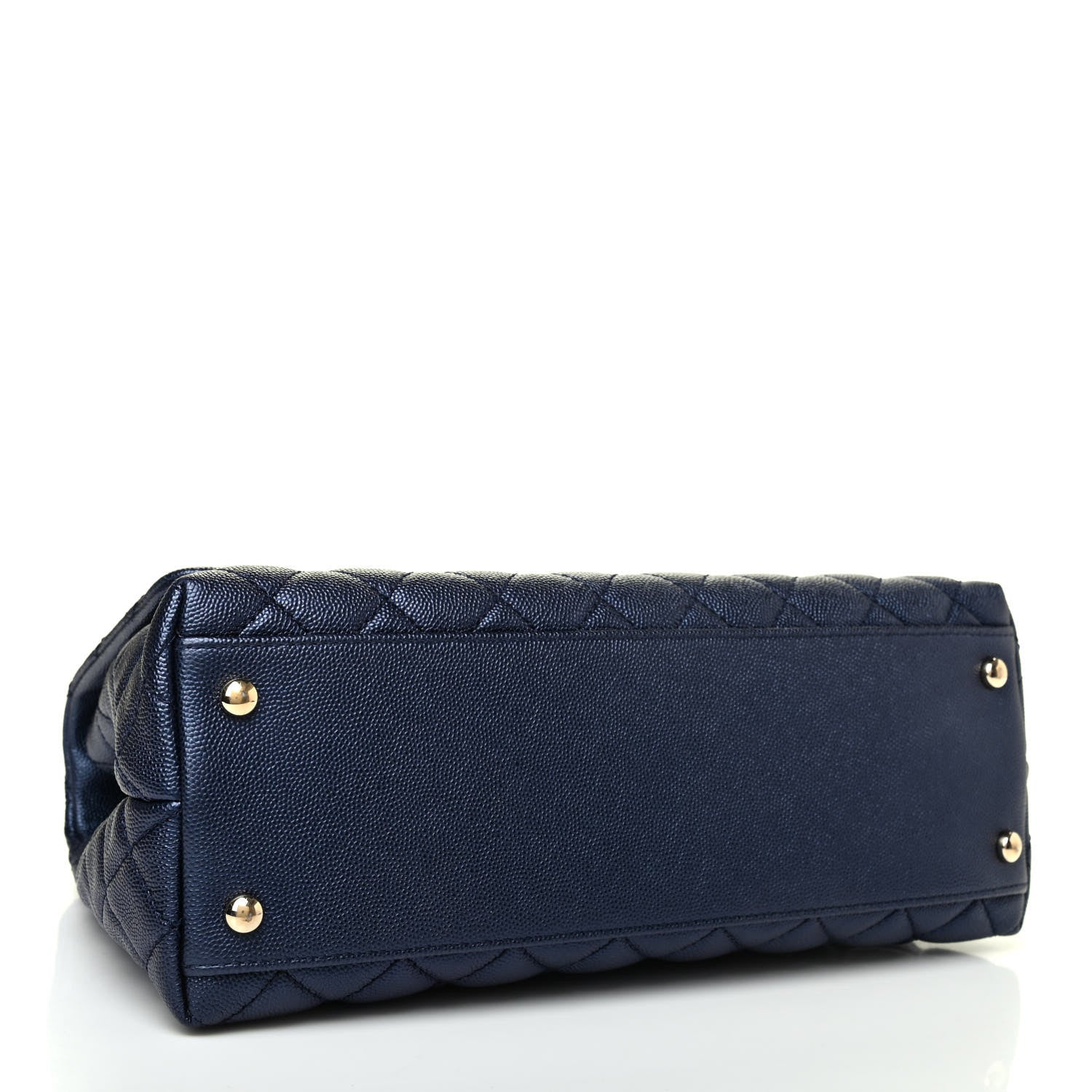 Chanel Iridescent Caviar Quilted Small Coco Handle Flap Dark Blue 3 of 4