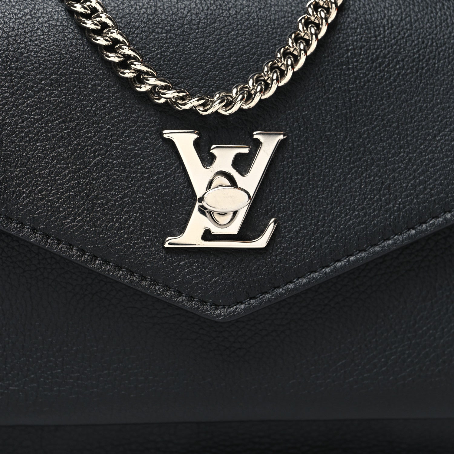 Louis Vuitton Soft Calfskin My Lockme Chain Pochette Black 9 of 11