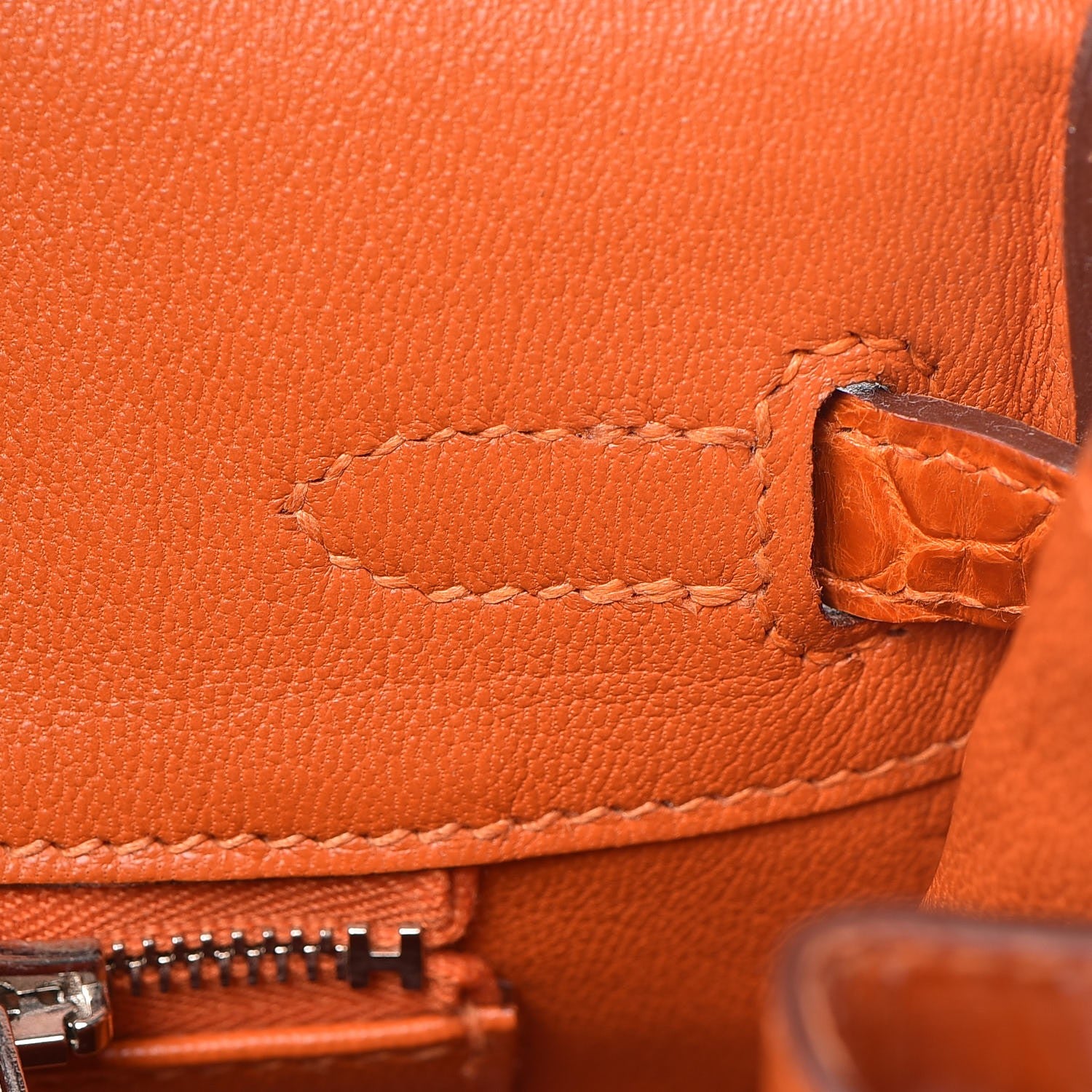 Hermes Shiny Niloticus Crocodile Birkin 25 Orange 13 of 30