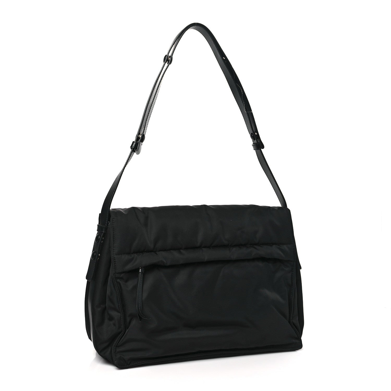 Prada Re-Nylon Vitello Padded Large Flap Shoulder Bag Black 3 of 8
