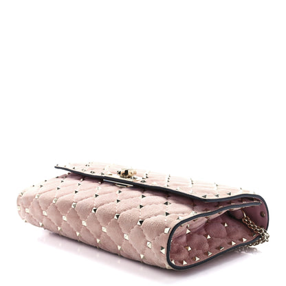Valentino Garavani Suede Rockstud Spike Wallet on Chain Loto 10 of 12