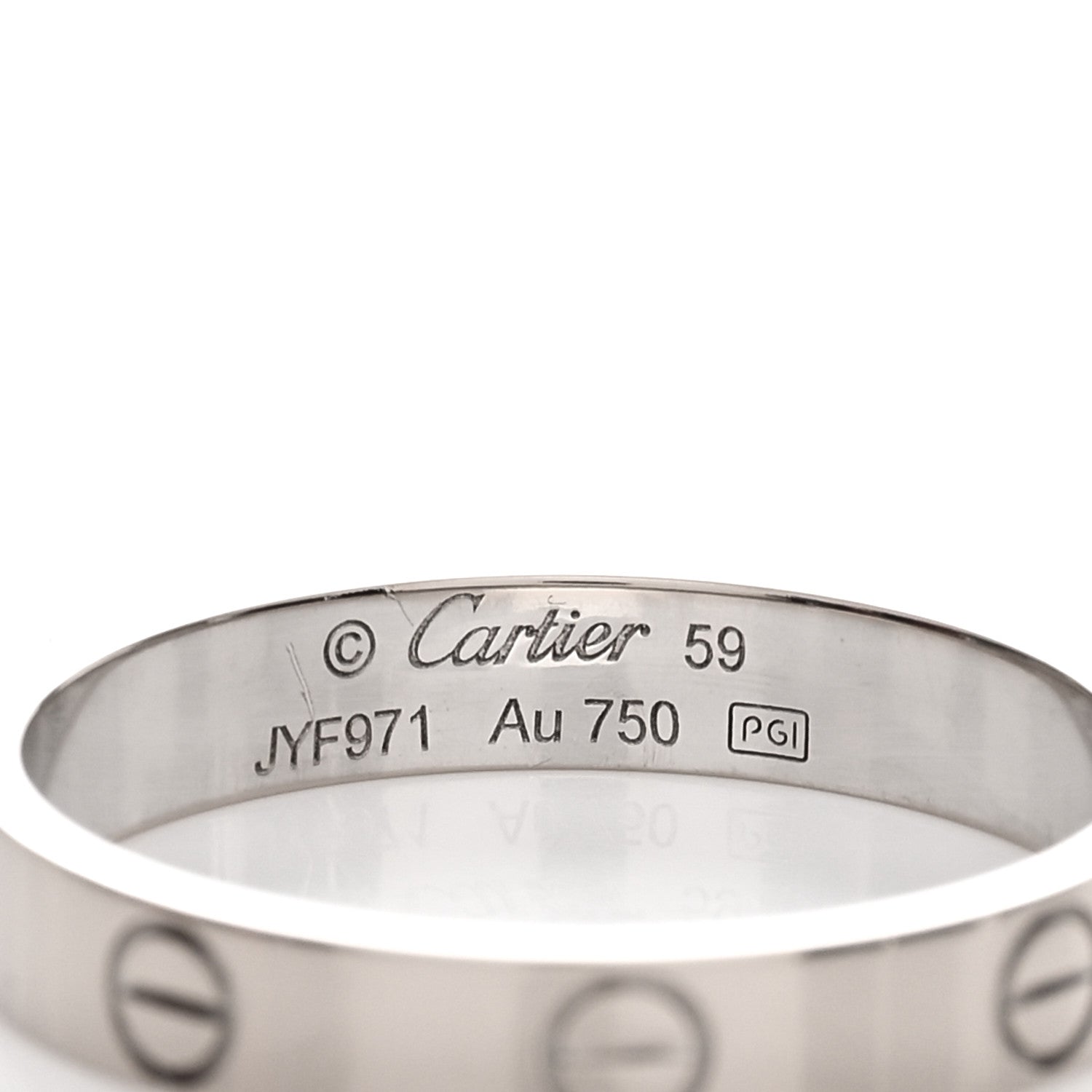 Cartier 18K White Gold 3.5mm LOVE Wedding Band Ring 59 8.75 4 of 5