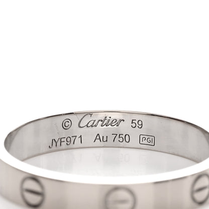 Cartier 18K White Gold 3.5mm LOVE Wedding Band Ring 59 8.75 4 of 5