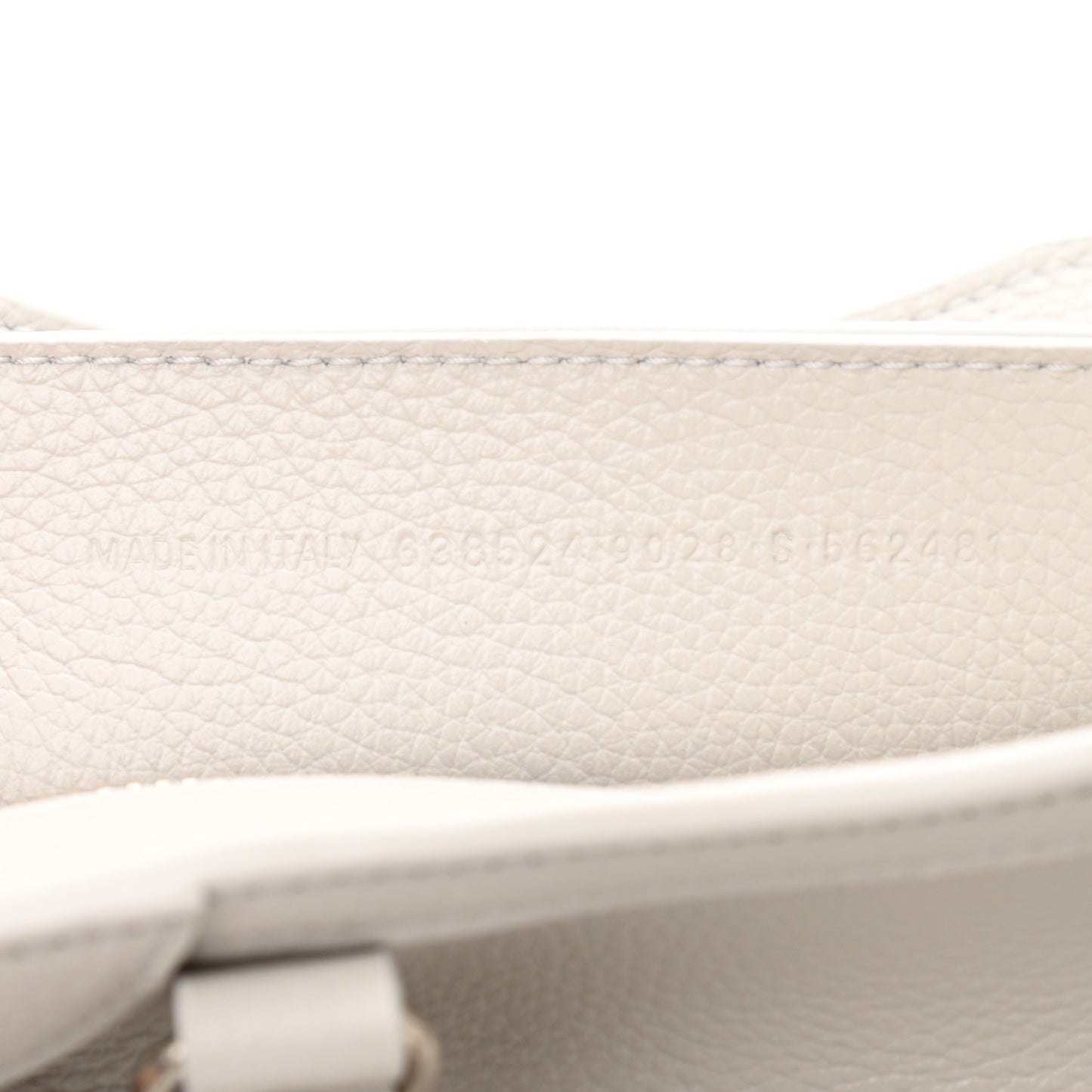 Grained Calfskin Neo Classic Silver Hardware Mini City Chalky White