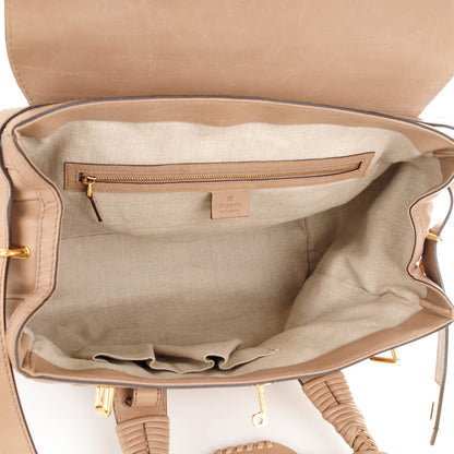 Gucci Leather Handmade Large Top Handle Bag Taupe 5 of 11