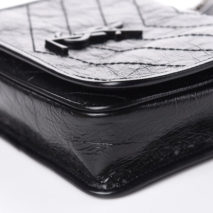Saint Laurent Crinkled Calfskin Matelasse Monogram Niki Chain Wallet Black 9 of 9