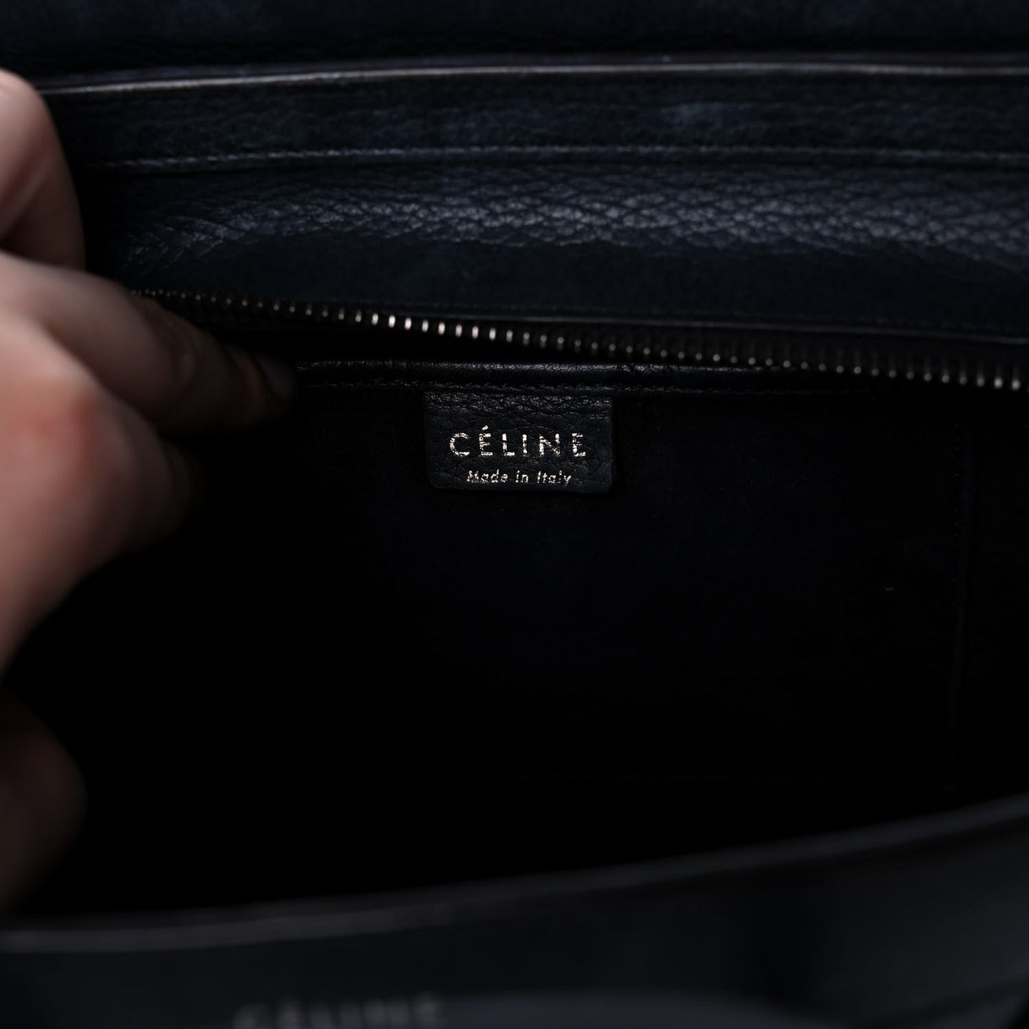 Drummed Calfskin Nano Luggage Black