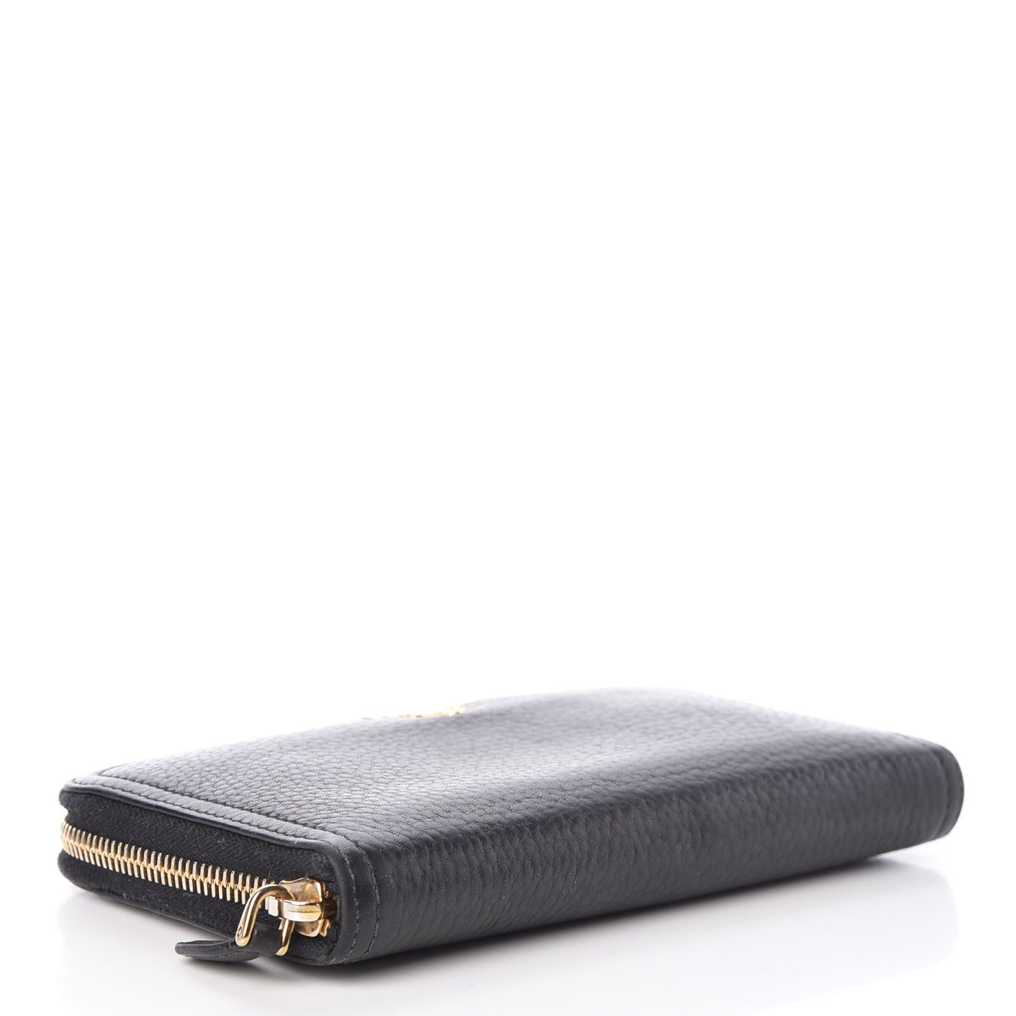 Vitello Daino Zip Around Wallet Black