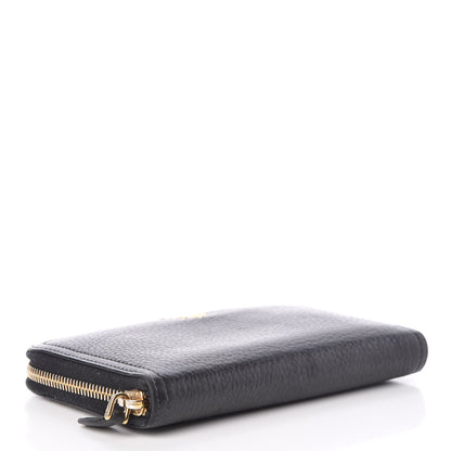 Prada Vitello Daino Zip Around Wallet Black 4 of 11