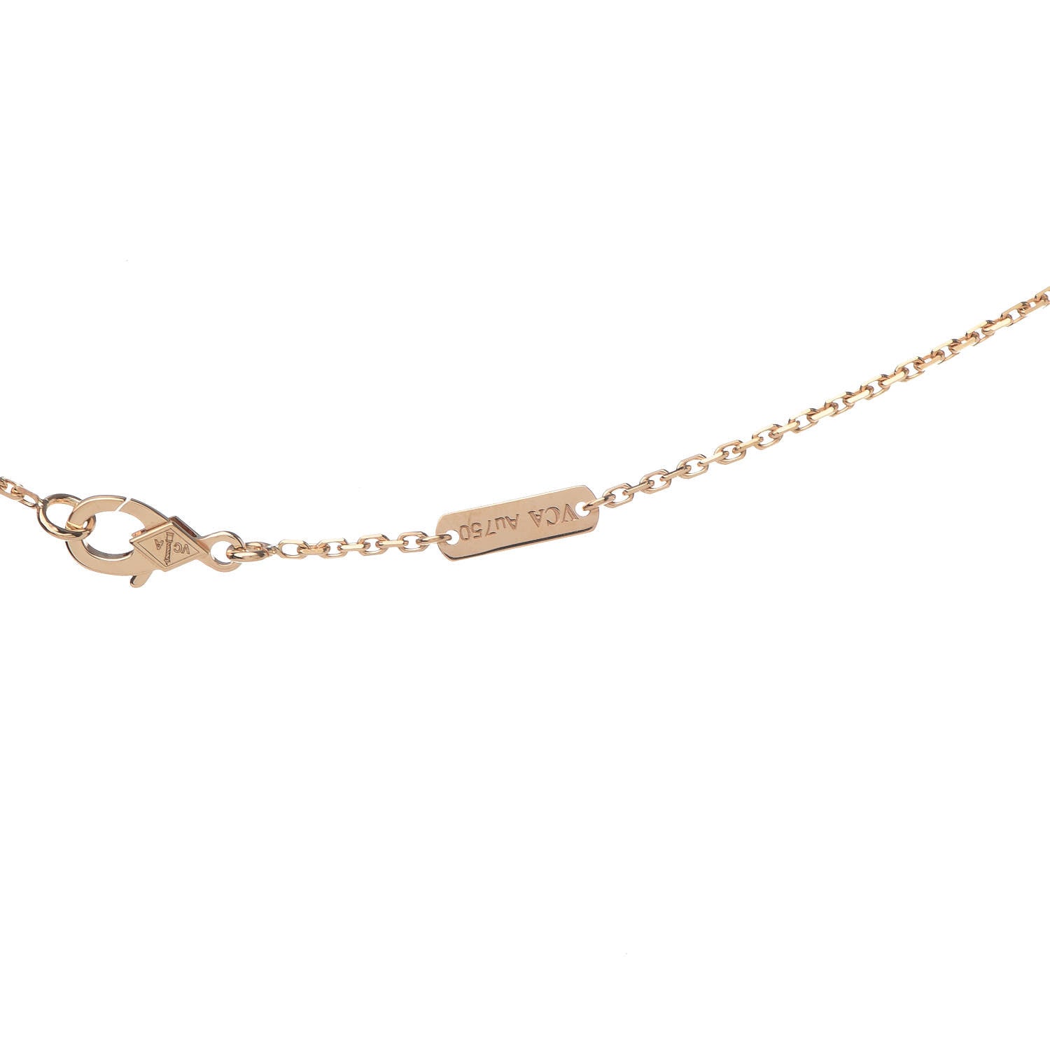 Van Cleef & Arpels 18K Yellow Gold Mother of Pearl Vintage Alhambra Pendant Necklace 7 of 8