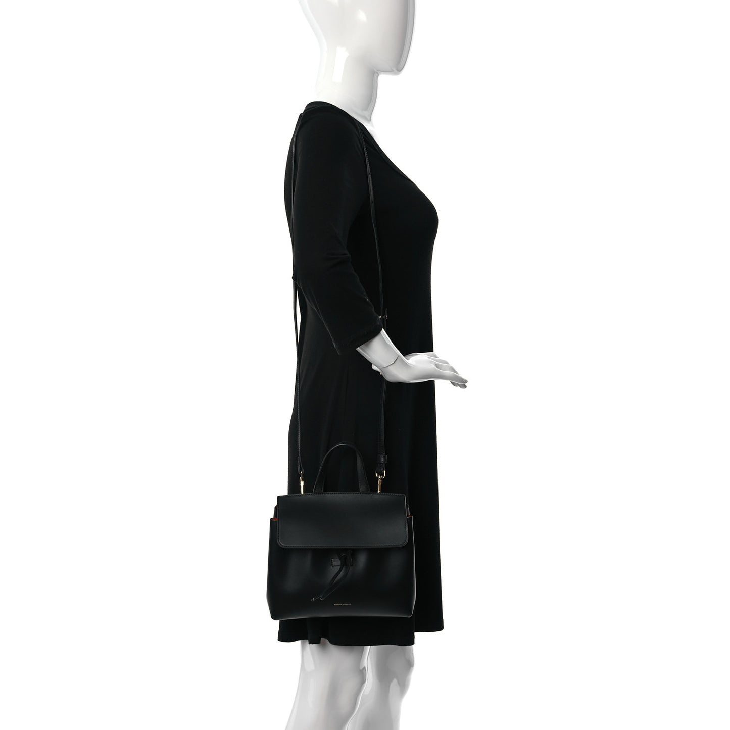 Calfskin Mini Mini Lady Bag Black Flamma