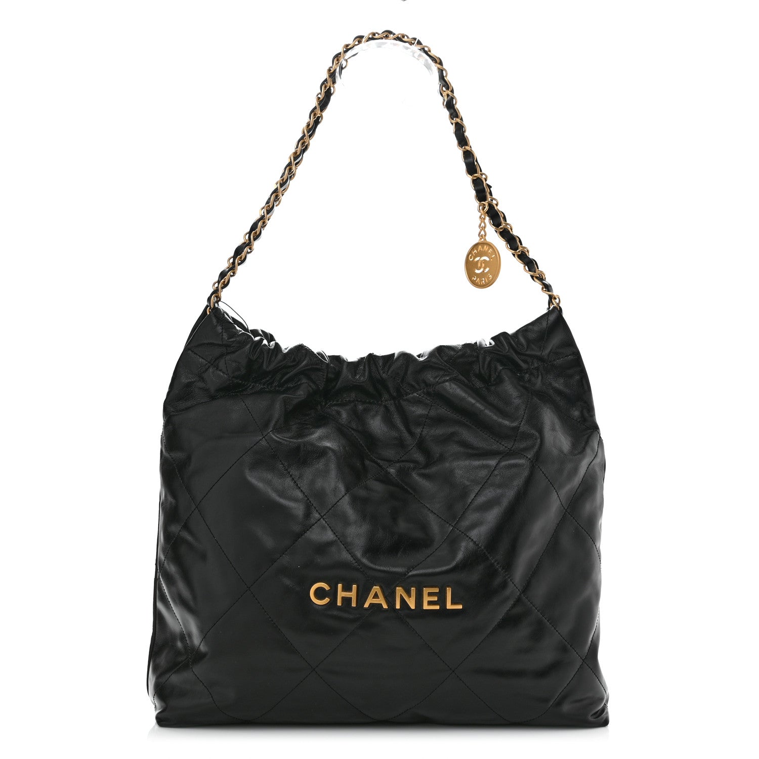 Chanel Shiny Calfskin Quilted Chanel 22 Black 3 of 11